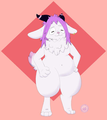 A chubby goat