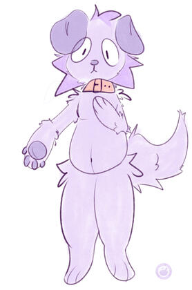 A purple dog