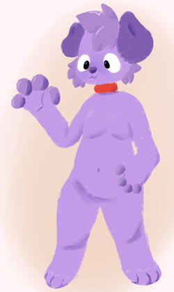 A painted purple dog
